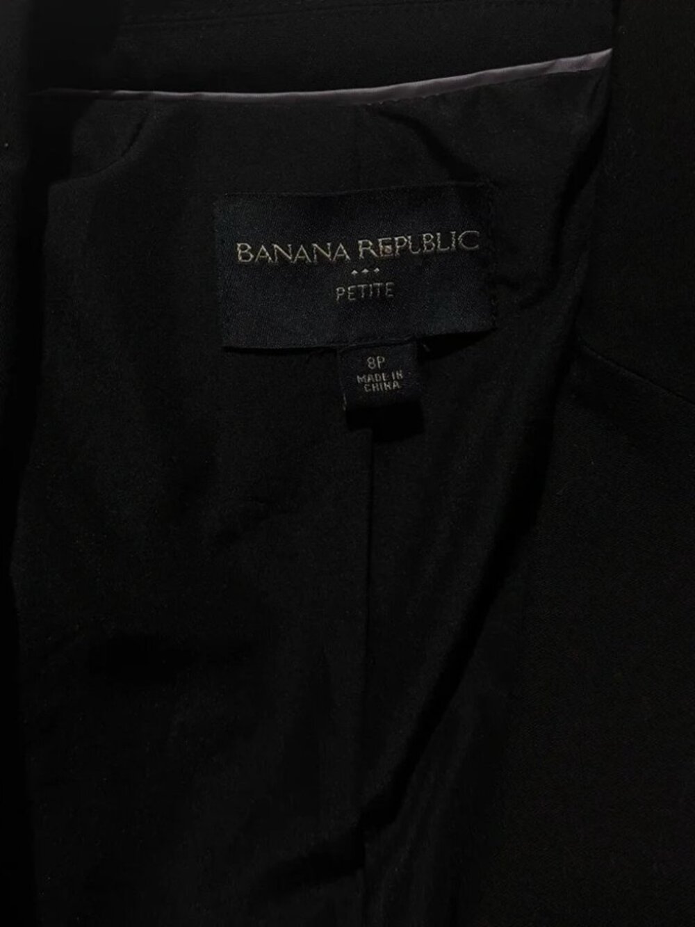 Banana Republic Black Blazer – Petite 8P | One-Button Classic Work Jacket - Picture 7 of 7